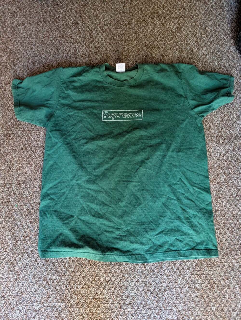 Supreme x Kaws Chalk Box Logo T-Shirt Light Pine Green